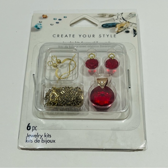 Lot of 2 NWT Swarovski Jewelry Kits w/ Necklace and Earrings - Red - White - Picture 5 of 6